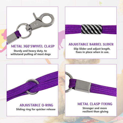 Pet Grooming Loop for Dogs - Adjustable Nylon Restraint Noose for Grooming Arm & Table - 5 Pack