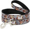 Buckle-Down Pet Leash - Tasmanian Devil Expressions, Gray Swirl, 4 Feet Long, 1" Wide