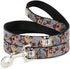 Buckle-Down Pet Leash - Tasmanian Devil Expressions, Gray Swirl, 4 Feet Long, 1" Wide