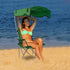 50+ 350LB TeqHome Camping Chair with Canopy, Outdoor Folding Lounge Chair with Adjustable UPF Sun Shade & Cup Holder