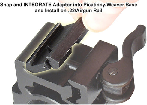 UTG .22/Airgun to Picatinny/Weaver Low Pro Snap-in Adapter, Black