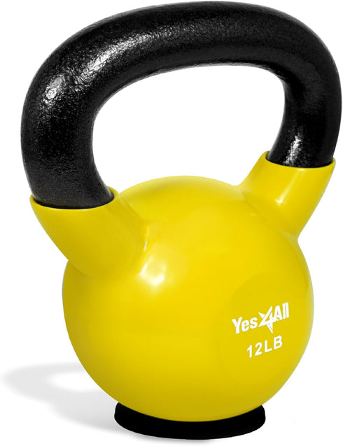 Yes4All Kettlebells, Rubber Base Kettlebell Set for Women, Strength Training Weights (10-65 lbs)