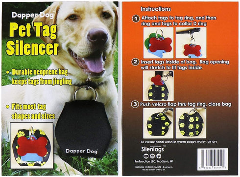 Dapper Dog Dog Tag Silencer, Tag Ring (Black)