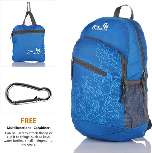 Outlander Packable Handy Lightweight Travel Hiking Backpack Daypack - Dark Blue-L