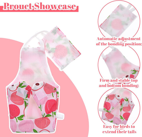 HJZHII 5 Pcs Bird Diaper, Parrot Nappy with Waterproof Inner Cute Parrot Pants Reusable Cockatiel Clothes Flight Suit