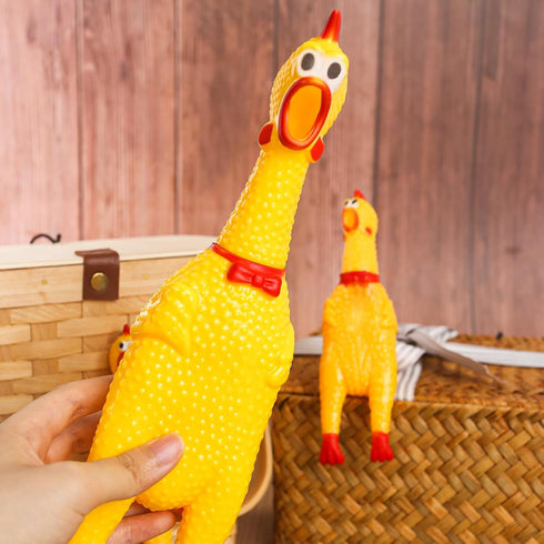 MCPINKY 3PCS Rubber Chicken Dog Toys, Squeaky Prank Novelty Toy for Noise Maker Dog Toys