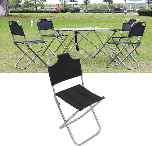 Fdit Mini Folding Chair, Portable Folding Camping Chair Folding Lawn Chair Breathable Fabric Small Backrest Fishing