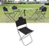 Fdit Mini Folding Chair, Portable Folding Camping Chair Folding Lawn Chair Breathable Fabric Small Backrest Fishing