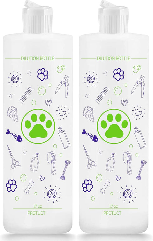 2 Pack Pet Shampoo Dilution Bottles - Mixing Bottle for Concentrated Dog Shampoo and Conditioner Grooming