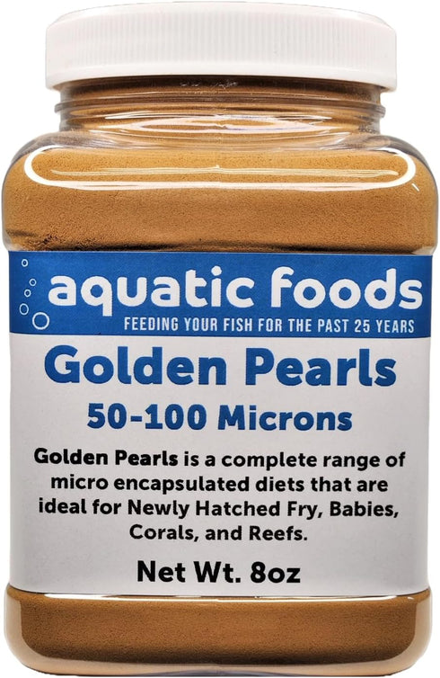 Aquatic Foods Inc. Golden Pearls 50-100 Micron Powder New Fry, Babies of Shrimp, Axolotls, Discus,