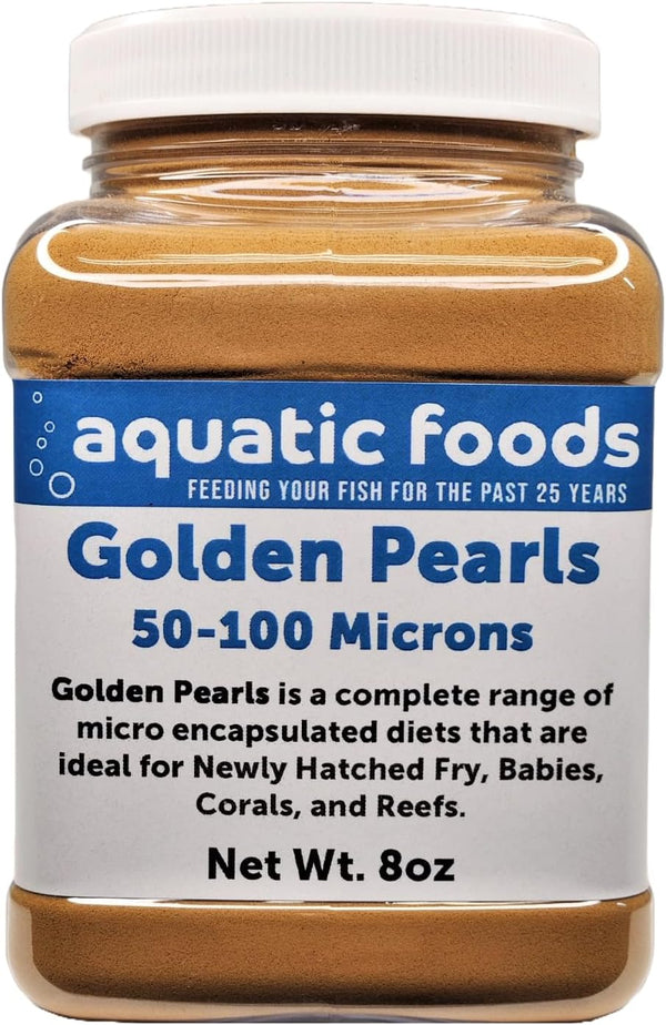 Aquatic Foods Inc. Golden Pearls 50-100 Micron Powder New Fry, Babies of Shrimp, Axolotls, Discus,
