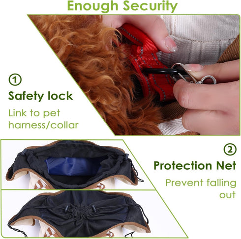 NATUYA Dog Sling Carrier, Adjustable Pet Front Sling Carrier for Small Dogs & Cats, Khaki, 3-8 lb
