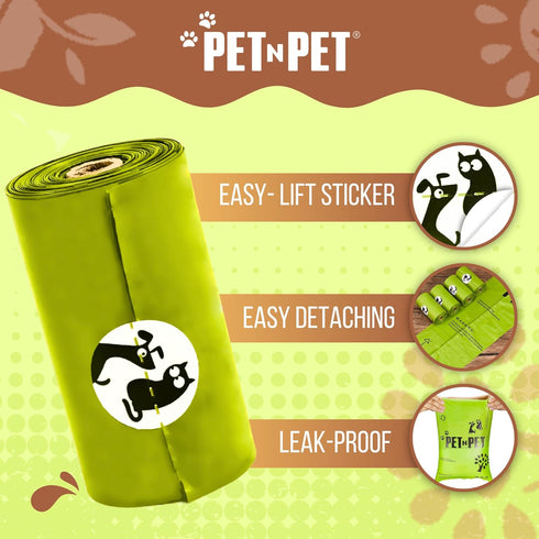 240 Counts 100% Pet N Pet Poop Bags For Dogs, Plant Based Dog Poop Bags Rolls, Thick Doggie Poo Bag, Leak-proof, Easy