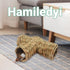 Hamiledyi Nature's Hideaway Hamster Grass Tunnel Toy, Open Entrance Straw House for Guinea Pigs, Hamsters, and Birds