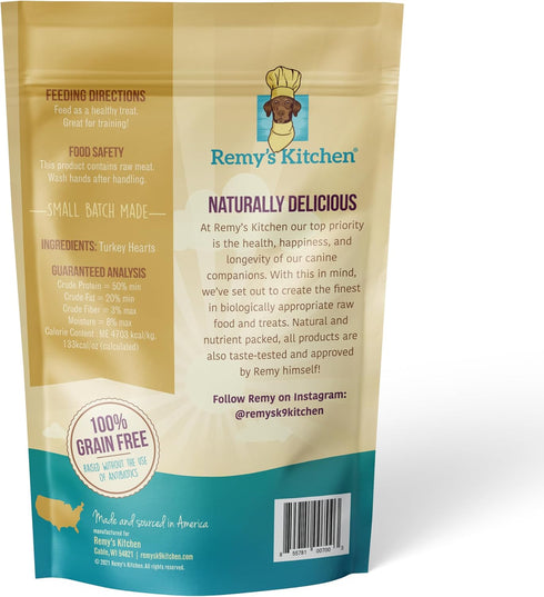 Just Turkey Hearts Freeze Dried Dog Treats, USA Sourced, Human-Grade, All Natural, 3 oz