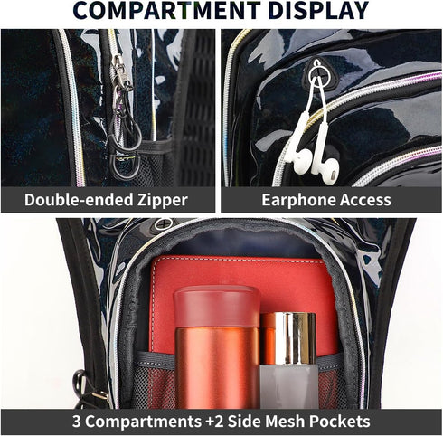Rave Hydration Backpack, Festival Pack with 2L Water Bladder, Lightweight Anti Theft Hydropack