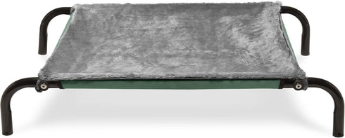 Furhaven Dog Blanket for Cot Beds, Washable Plush Faux Fur Blanket with Zippered Pouch for Warming/Cooling Inserts -