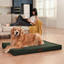 Outdoor Extra Large Dog Bed, Waterproof Orthopedic Egg Foam Pet Bed with Washable Removable Oxford Cooling Cover, Dark