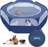 Pettzery Small Animal Playpen with Zippered Top, Portable Waterproof Pet Cage (47"x23") for