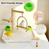 Dmnnlp 4 1 In Bird Playground Stan with Large Tray, Food Bowl, Wooden Bird Play Stand and Swing, Play Gym & Accessories