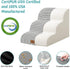 Dog Stairs for Couch or Low Bed, 3 Tiers Foam Pet Steps for Small Dogs, Non-Slip, White-Black, 15.7x22.4x15.7in