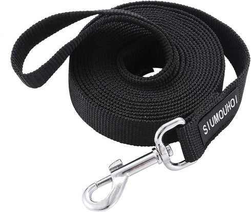 Strong Durable Nylon Dog Training Leash, 1 Inch Wide Traction Rope, 6 ft 10ft 15ft Long for Small and Medium Dogs