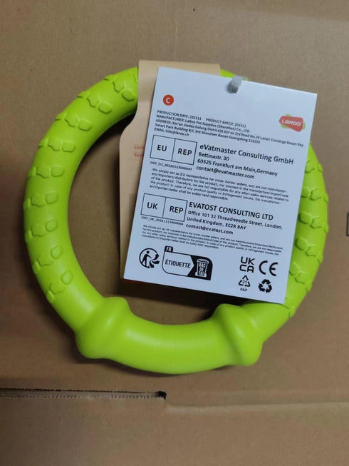 LaRoo Dog Flying Ring Toys, Durable Floating Disc for Training Outdoor Play for Medium Large Dogs (Small Green/18cm)
