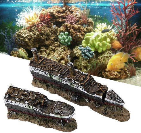 Titanic Shipwreck Model Fish Titanic Model, Titanic Lost Wrecked Boat Ship Aquarium Decoration Ornament Wreck Ornaments, Aquarium Ship Wreck Decorations Fish Tank Ornament by Mrisata