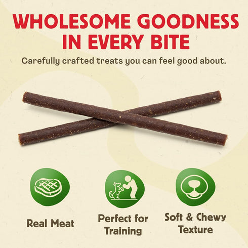2 lb Chewmasters Beef Stix - Grass-Fed Beef Dog Treats, Soft Chewy Real Meat, Healthy Dog Treats for Training Rewards