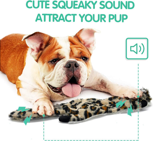 SHARLOVY Dog Squeaky Toys, 3 Pack No Stuffing Crinkle Plush Toys for Small Breeds and Puppies
