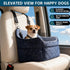 TOPOmerice 30 lbs, Dog Car Seat for Small Dogs, Elevated Pet Booster Seat with Safety Leash & Anti-Slip Base, Washable