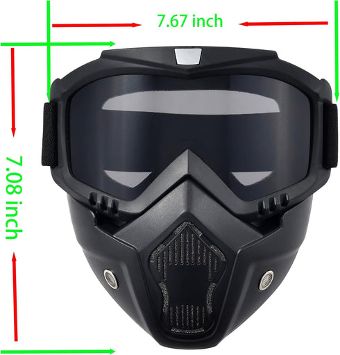 Paintball Mask Anti Fog, Airsoft Full Face Tactical Mask with Removable Goggles