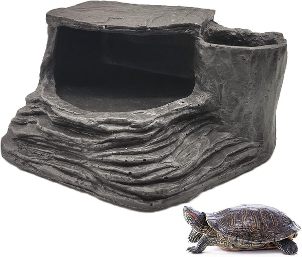 Tfwadmx Turtles Basking Platform, Reptile Habitat Hiding Cave for Frogs, Newts, Snakes, Chameleons