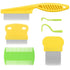 Cat & Dog Comb Set, Fine Tooth Grooming Comb for Dandruff and Hair Removal (Yellow)