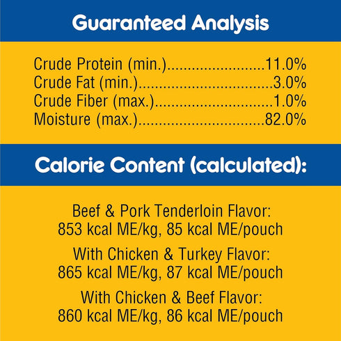 Pedigree High Protein Wet Dog Food Pouches, Variety Pack, 3.5 oz. Pouches (Pack of 18)