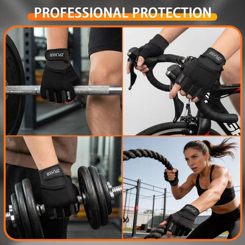 ZPLHXR Workout Gloves for Men and Women, Gym Gloves for Weight Lifting, Exercise, Cycling, Training & Fitness