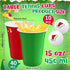 50 Set 40 15 oz 10 Soulchen Pcs Christmas Game Supplies Classic Reusable Plastic Cups and Santa Hat Printed Balls Xmas