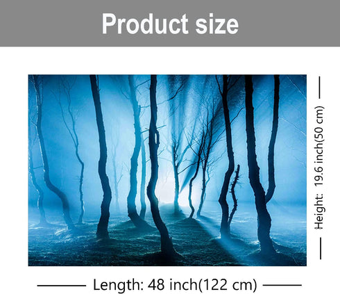 Double-Sided 3D Stone & Trees Fish Tank Background Paper | 19" x 48" Aquarium Background Picture
