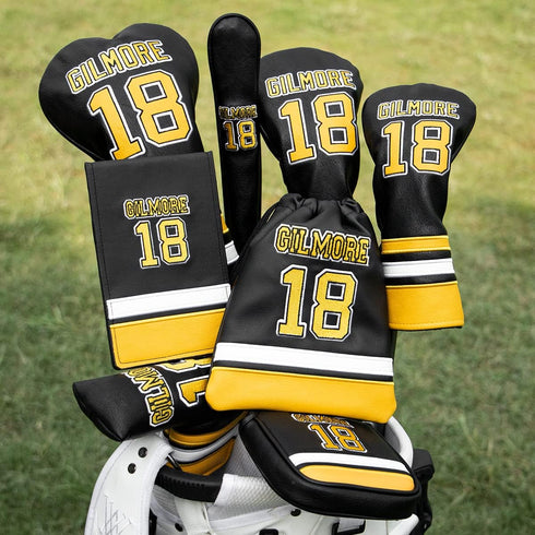 Golf Headcovers, Premium Leather Driver Fairway Wood Hybrid Covers with Number Tags