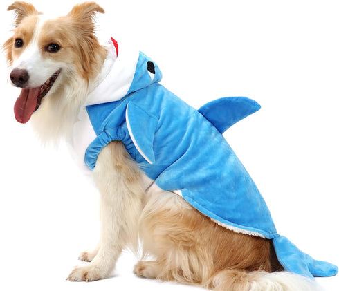 NACOCO Pet Shark Costume Clothes, Cute Christmas Dog Apparel Outfit for Large Dogs, Fall and Winter (Blue, 4XL)