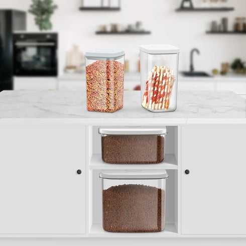 4.2Qt 2Pack 1 1 LEAWALK Airtight Dog Cat Food Storage Container and Dog Treat Containers BPA-Free, PET Clear Stackable