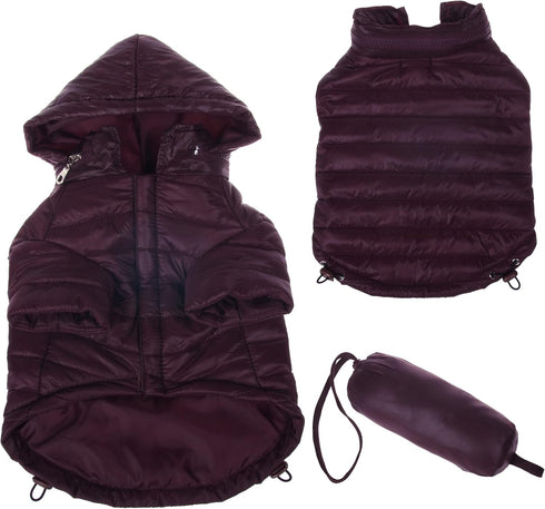 Pet Life Sporty Avalanche Lightweight Dog Coat - Adjustable Jacket with Concealed Zippered Collar & Pop-Out Hood for