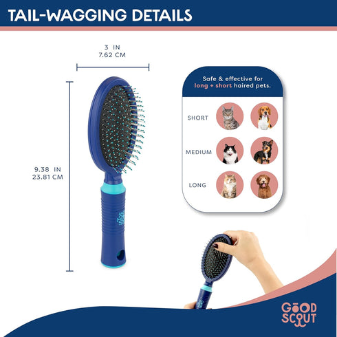 Good Scout Pin Deshedding Tool, Gentle Brush for Cat & Dog Shedding