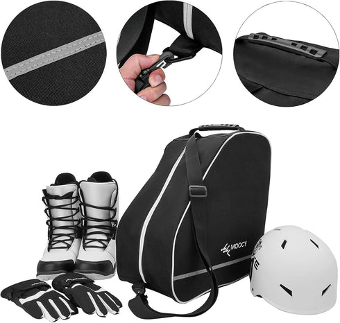 Ski Boot Bag, Waterproof Travel Boot Bag for Adult and Youth, Storage for Ski Helmets, Goggles, Gloves