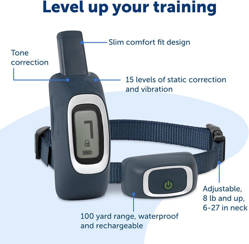 PetSafe Remote Trainer Dog Training Collar, 3 Training Modes: Tone, Vibration, 15 Levels of Static Stimulation,