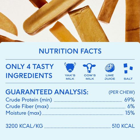 Native Pet Yak Cheese Himalayan Dog Chews, Long Lasting Dental Sticks for Medium Breeds, 100% All Natural, 3 Per Pack