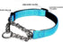 Dark Purple Martingale Collar for Dogs, Reflective Nylon Adjustable Stainless Steel Chain for Small Medium Large Dogs, L