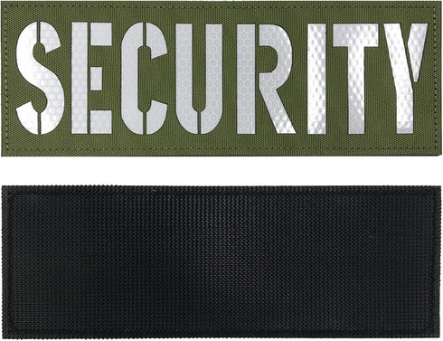 Large Security Patch Reflective Subdued 8.5x3 inches for Tactical Vest Jackets with Hook and Loop