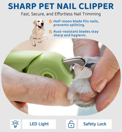 Trimmer Pet Nail Clipper with Light for Cats & Small Dogs Puppies, Ultra Bright LED to Illuminate Nail Bloodline
