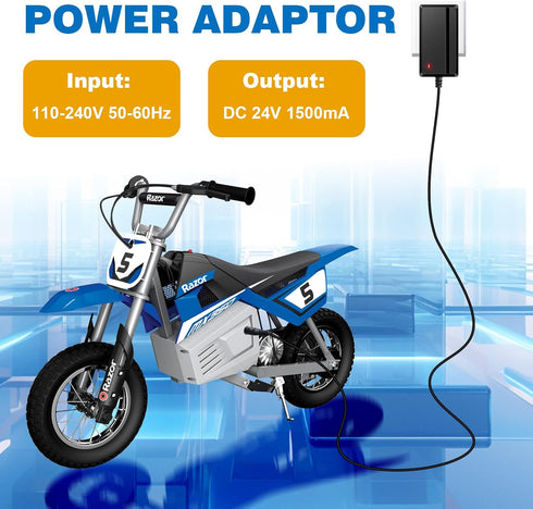 TooAemiS 24V MX350 E100 E125 E150 E175 E200 E200S E300 E300S MX400 3-Prong 24V Charger for Electric Scooter Razor Dirt